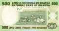 Rwanda - 500  Francs (#034_UNC)