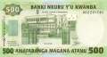 Rwanda - 500  Francs (#034_UNC)