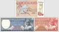 Surinam: 2 1/2 - 10 Gulden (3 Banknoten)