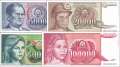 Jugoslawien: 5.000 - 100.000 Dinara (4 Banknoten)