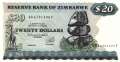Zimbabwe - 20  Dollars (#004d_UNC)