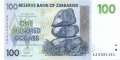 Zimbabwe - 100  Dollars (#069_UNC)