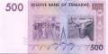 Zimbabwe - 500  Dollars - Ersatzbanknote (#070R_UNC)
